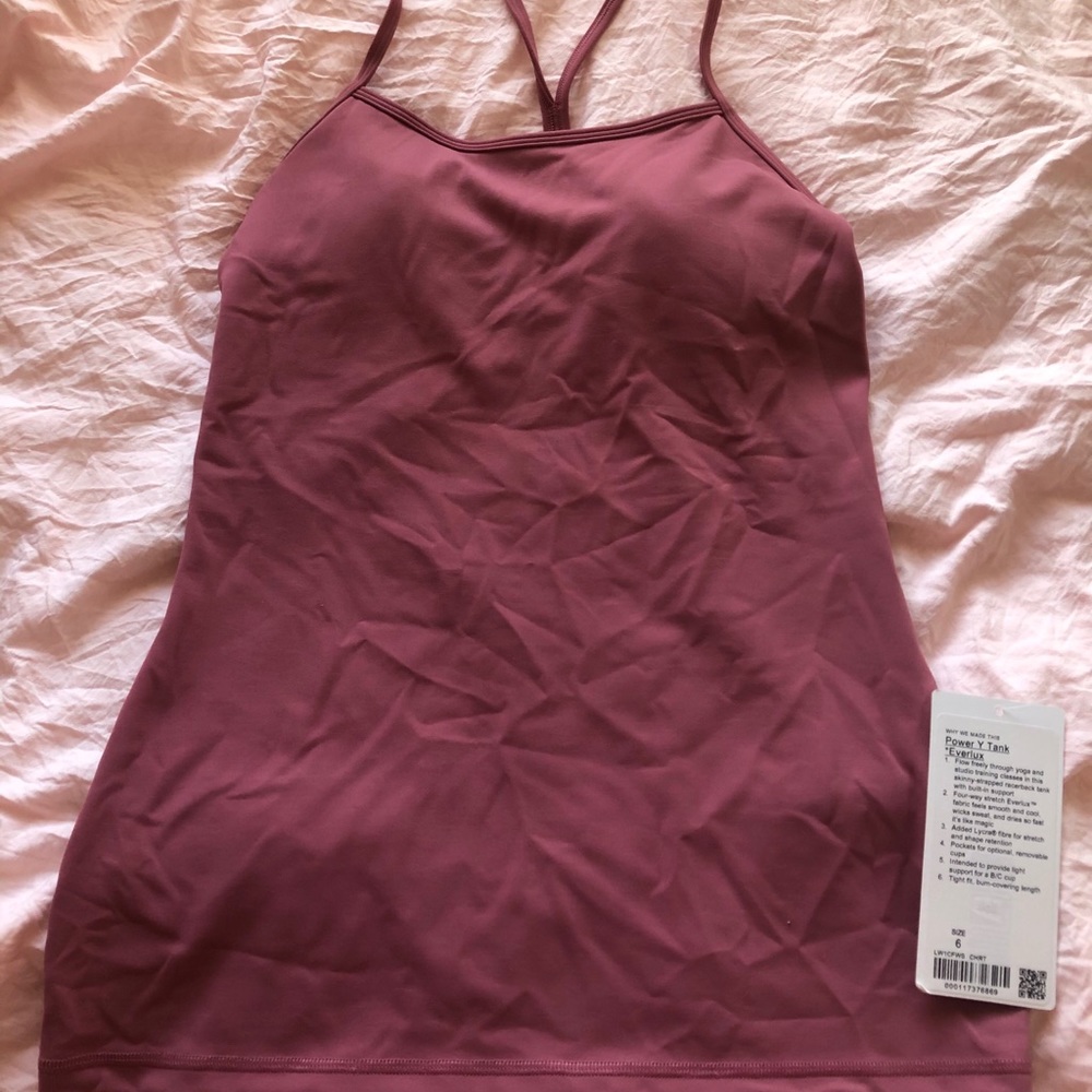 NWT Lululemon Power Y tank in Everlux material